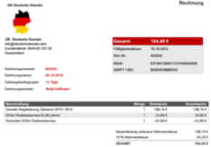 vorgebliche Domain-Rechnung